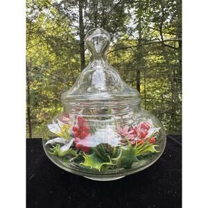 Vintage MCM Glass Christmas Sachet Bowl 1960S Air Freshener -S53